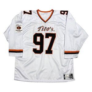 TITO'S VODKA Auston Texas Promo White Orange Hockey Jersey Mens Large